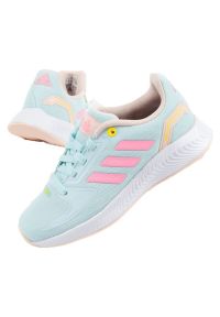 Adidas - Buty adidas Runfalcon Jr HR1412 niebieskie. Zapięcie: sznurówki. Kolor: niebieski. Materiał: guma. Szerokość cholewki: normalna. Model: Adidas Cloudfoam #4