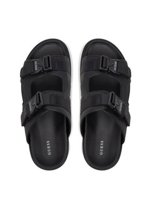 Guess Klapki FMJBAH ELE03 Czarny. Kolor: czarny. Materiał: skóra