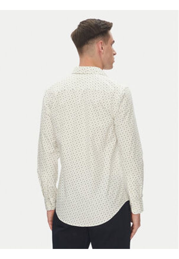 TOMMY HILFIGER - Tommy Hilfiger Koszula MW0MW38559 Beżowy Slim Fit. Kolor: beżowy. Materiał: bawełna