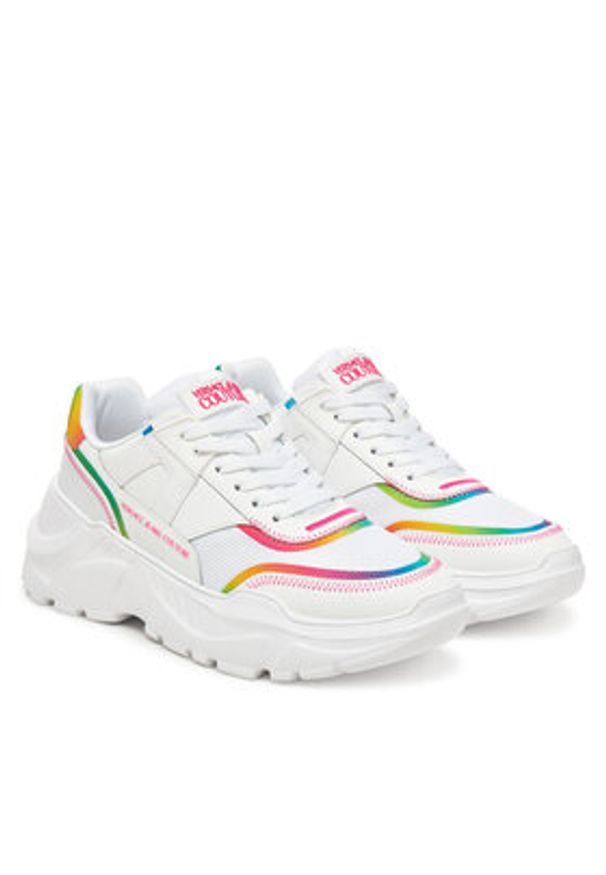 Versace Jeans Couture Sneakersy 78VA3SC4 Biały. Kolor: biały. Materiał: skóra