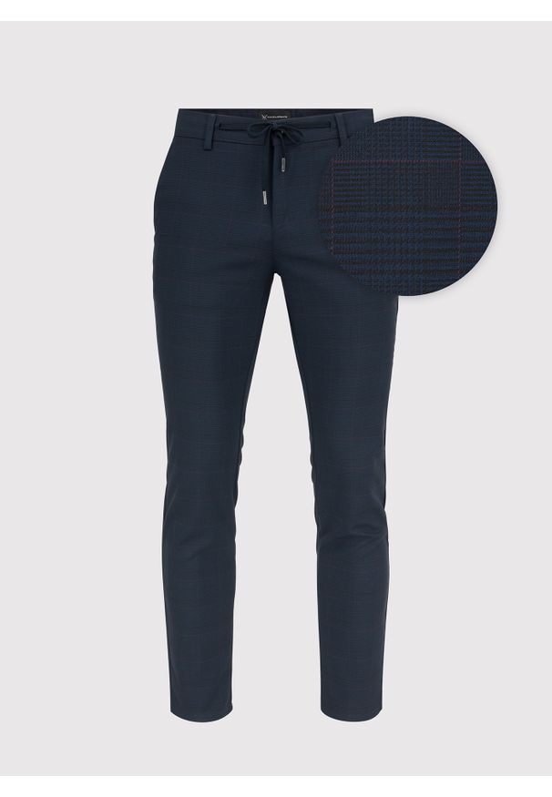 Pako Lorente - PAKO LORENTE – Męskie spodnie w kolorze granatowym w kratę. Kolor: niebieski