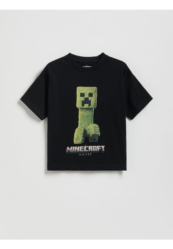 Reserved - Bawełniany t-shirt Minecraft - czarny. Kolor: czarny. Materiał: bawełna