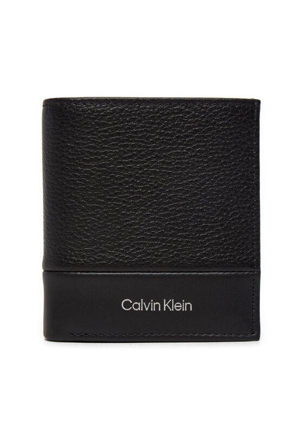 Calvin Klein Portfel męski K50K512502 Czarny. Kolor: czarny. Materiał: skóra