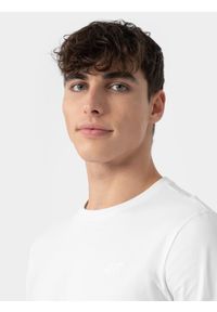 4f - 4F Longsleeve regular gładki męski L. Kolor: biały. Materiał: bawełna. Długość rękawa: długi rękaw. Wzór: gładki #2