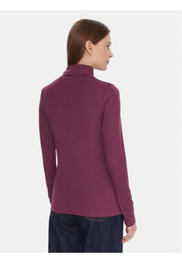 United Colors of Benetton - United Colors Of Benetton Golf 3Z12D2010 Fioletowy Slim Fit. Typ kołnierza: golf. Kolor: fioletowy. Materiał: wiskoza