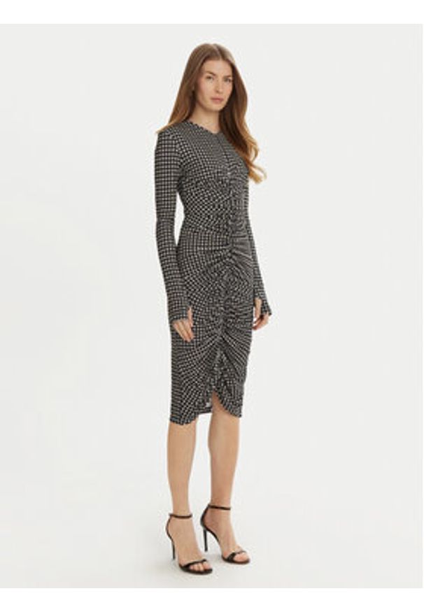 NORMA KAMALI Sukienka codzienna KK3243PLD25657 Szary Slim Fit. Okazja: na co dzień. Kolor: szary. Materiał: syntetyk. Typ sukienki: proste. Styl: casual