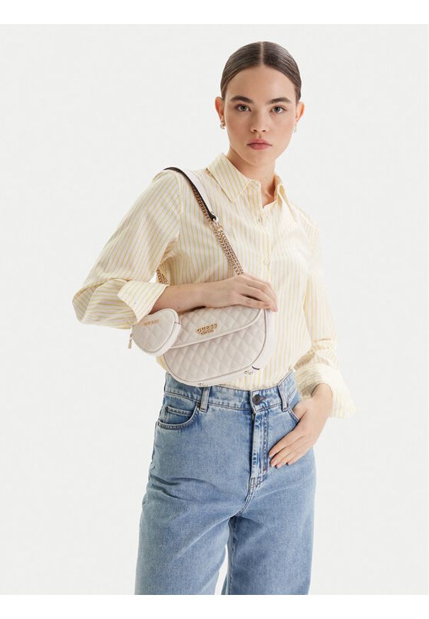 Guess Torebka Atabey HWQG98 94210 Écru. Kolor: kremowy. Materiał: skórzane