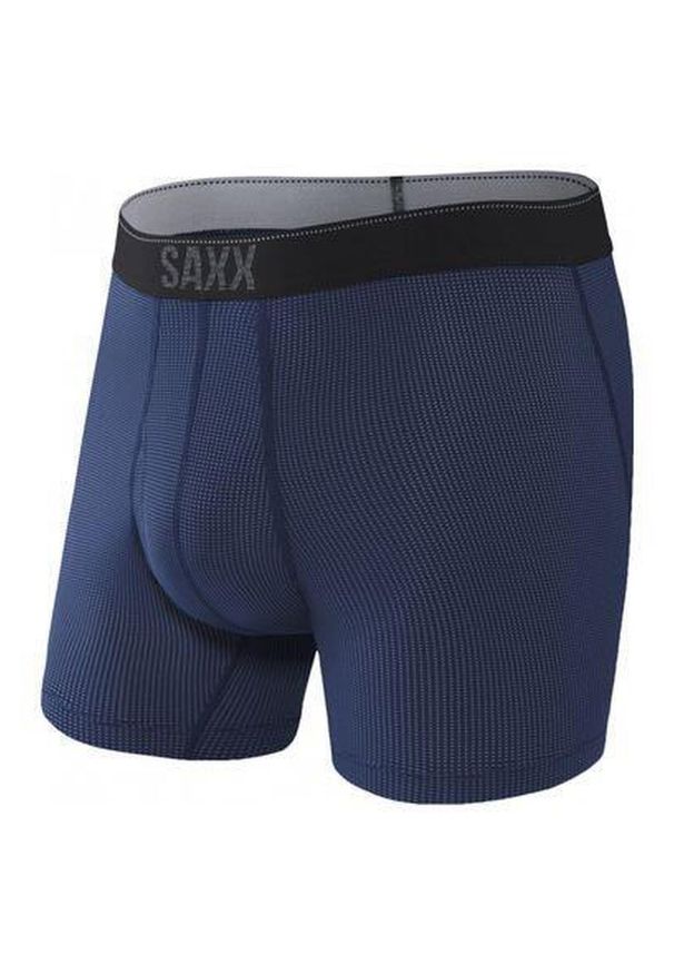 SAXX - Bokserki termoaktywne męskie Saxx Quest Boxer Brief Fly. Kolor: niebieski. Sport: fitness