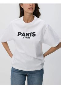 Reserved - T-shirt z nadrukiem - biały. Kolor: biały. Materiał: bawełna. Wzór: nadruk #1