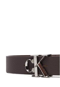Calvin Klein Pasek Damski Facet Ck Buckle Pebble LV04F7060G Brązowy. Kolor: brązowy. Materiał: skóra #3
