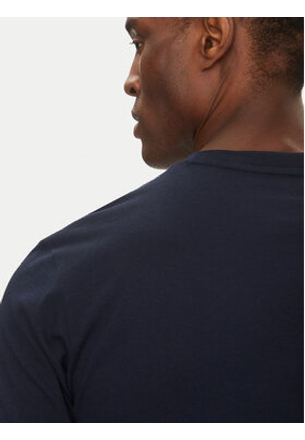 Lacoste T-Shirt TH8916 Granatowy Regular Fit. Kolor: niebieski. Materiał: bawełna, syntetyk