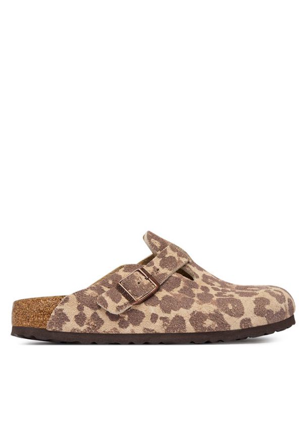 Birkenstock Klapki Boston Print 1033324 Brązowy. Kolor: brązowy. Materiał: skóra. Wzór: nadruk