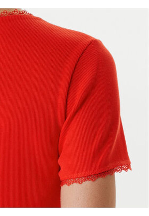 Morgan T-Shirt 232-DLUBI Pomarańczowy Slim Fit. Kolor: pomarańczowy. Materiał: bawełna