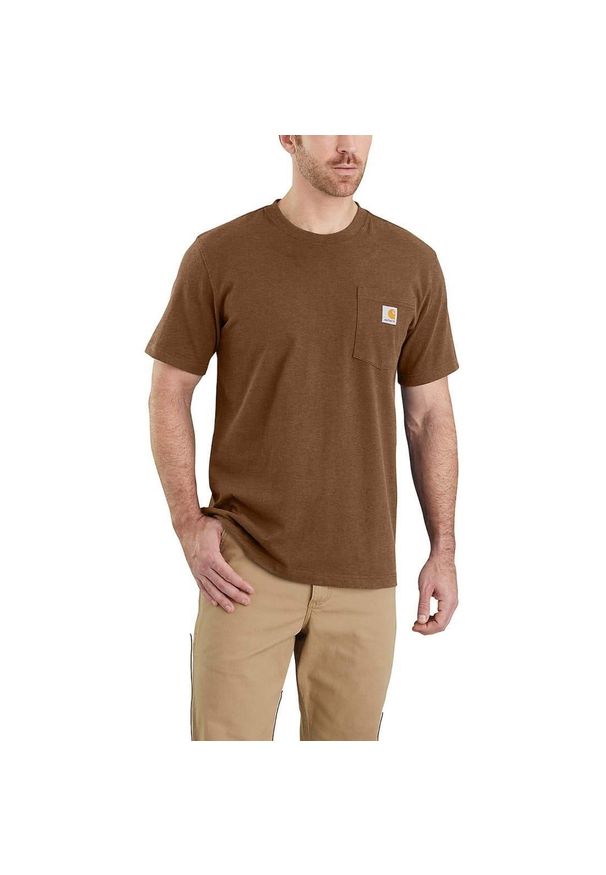 Koszulka sportowa męska T-shirt Carhartt Heavyweight Pocket K87. Kolor: brązowy
