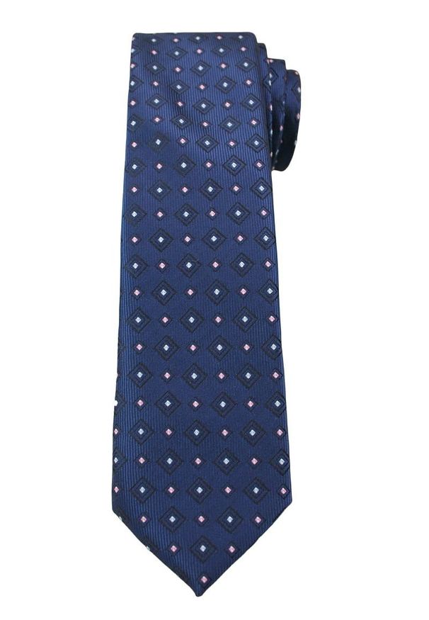 Ciemny Granatowy Elegancki Krawat -Angelo di Monti- 6 cm, Męski, Wzór Geometryczny. Kolor: niebieski. Wzór: geometria. Styl: elegancki