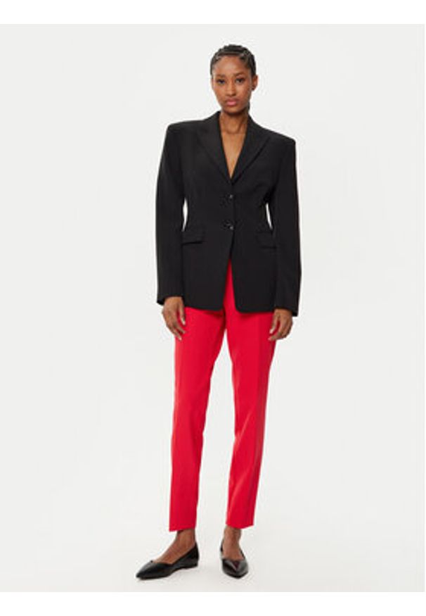 Hugo - HUGO Marynarka Asmalla-1 50533901 Czarny Slim Fit. Kolor: czarny. Materiał: syntetyk