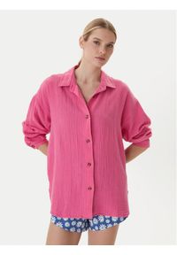 Roxy Koszula Morning Shine ERJWT03739 Różowy Loose Fit. Kolor: różowy. Materiał: bawełna #1