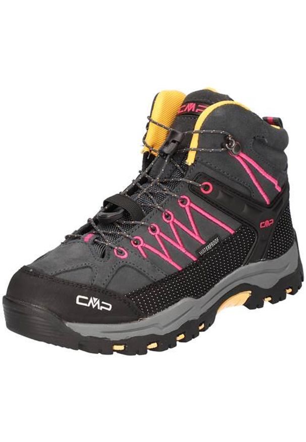 Buty trekkingowe dla dzieci CMP Rigel Mid WP. Wysokość cholewki: za kostkę. Kolor: wielokolorowy, różowy, czarny. Materiał: materiał. Szerokość cholewki: normalna