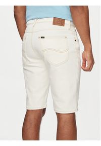Lee Szorty jeansowe 5 Pocket 112349236 Écru Regular Fit. Kolor: kremowy. Materiał: lyocell, bawełna #5
