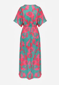 Renee - Zielona Rozkloszowana Sukienka Maxi z Wycięciami Aleri. Kolor: zielony. Długość: maxi #2