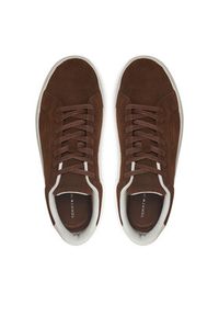 TOMMY HILFIGER - Tommy Hilfiger Sneakersy Court FM0FM05459 Brązowy. Kolor: brązowy. Materiał: skóra, zamsz #3