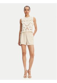 TwinSet - TWINSET Top 251TT2165 Beżowy Loose Fit. Kolor: beżowy. Materiał: bawełna #4
