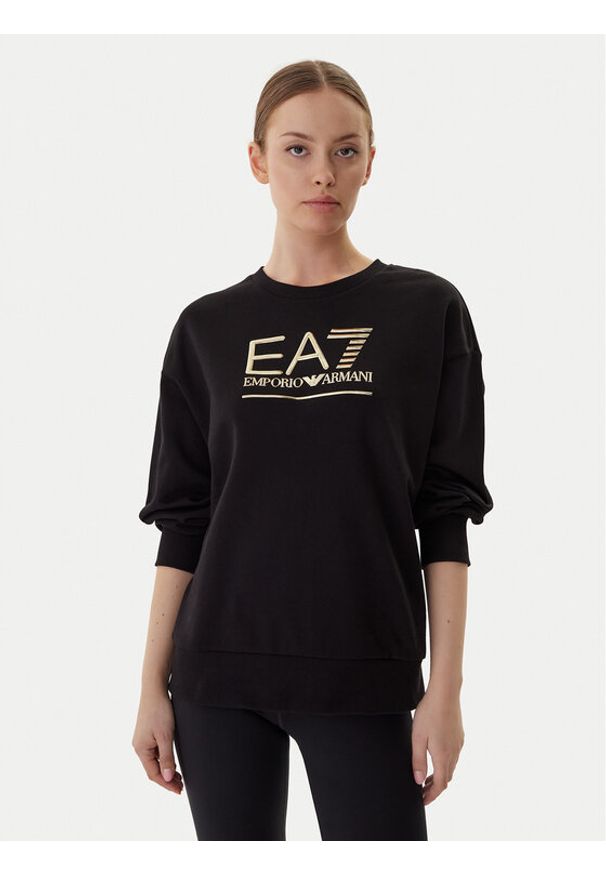 EA7 Emporio Armani Bluza 7W000416 AF12473 MC021 Czarny Relaxed Fit. Kolor: czarny. Materiał: bawełna