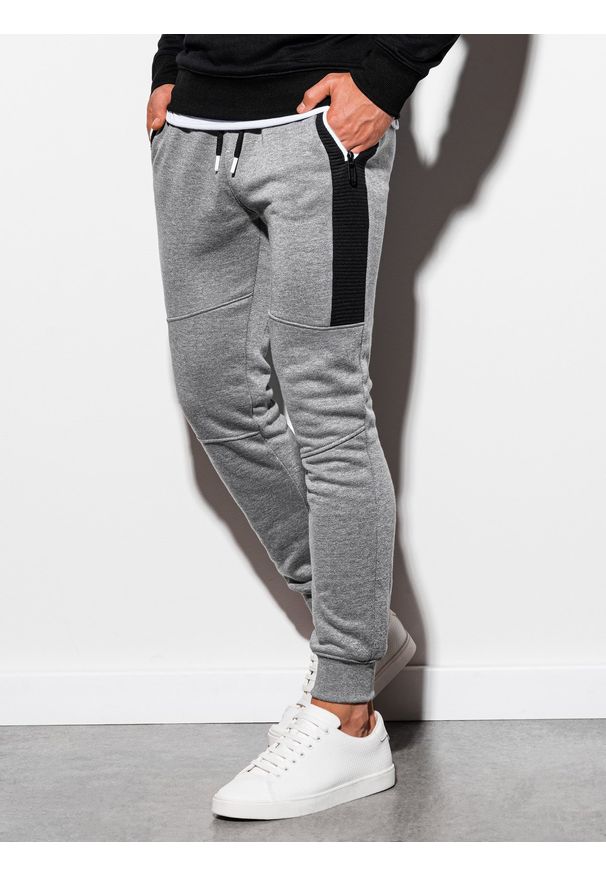 Szare spodnie Ombre Clothing melanż