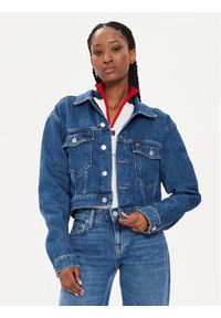 Tommy Jeans Kurtka jeansowa Claire DW0DW18207 Niebieski Regular Fit. Kolor: niebieski. Materiał: bawełna