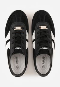 Renee - Czarne Sneakersy Klasyczne Tenisówki z Zamszu Naturalnego Talanashta. Okazja: na co dzień. Kolor: czarny. Materiał: zamsz #5