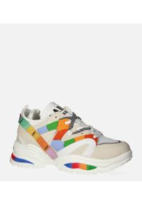 Casu - Beżowe buty sportowe sneakersy sznurowane casu 20g5/w. Kolor: beżowy, wielokolorowy #1