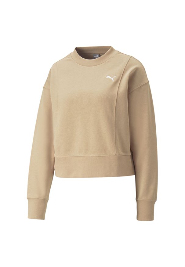 Bluza dresowa damska Puma HER. Kolor: brązowy, wielokolorowy, beżowy. Materiał: dresówka