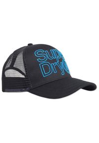 Stylowa czapka z daszkiem męska Superdry Lineman Trucker. Kolor: czarny. Materiał: bawełna. Styl: elegancki