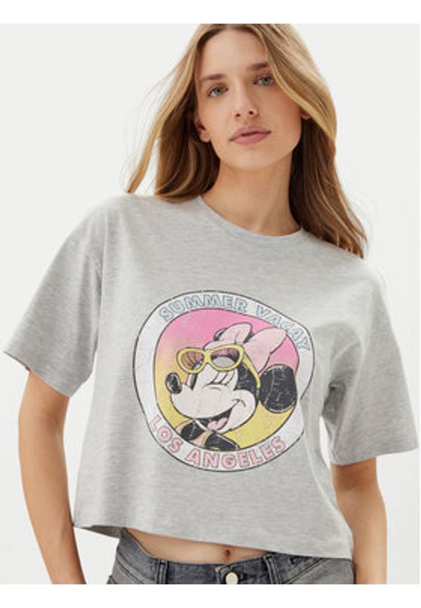 only - ONLY T-Shirt Mickey Minnie 15348126 Szary Regular Fit. Kolor: szary. Materiał: bawełna