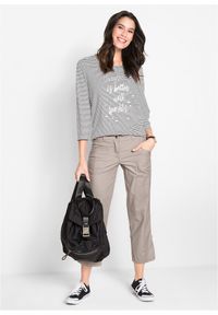 bonprix - Spodnie bojówki 3/4 ze stretchem. Kolor: szary #2
