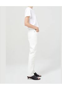 AGOLDE - Biały t-shirt Ona z dekoltem w szpic. Kolor: biały. Materiał: bawełna
