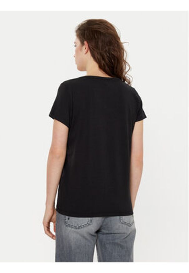 Pieces T-Shirt New Billy 17102921 Czarny Regular Fit. Kolor: czarny. Materiał: bawełna