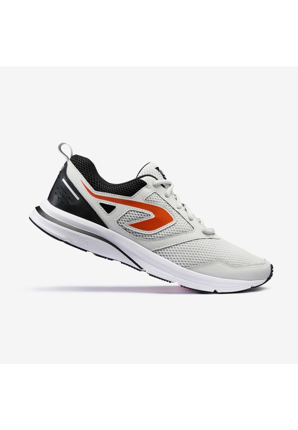 KALENJI - Buty do biegania męskie Kalenji Run Active. Kolor: szary, pomarańczowy, wielokolorowy. Sport: bieganie