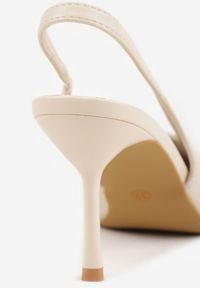 Renee - Beżowe Sandały Vices Slingback na Obcasie Tilarina. Okazja: na co dzień. Kolor: beżowy. Obcas: na obcasie. Styl: casual, elegancki. Wysokość obcasa: średni #3