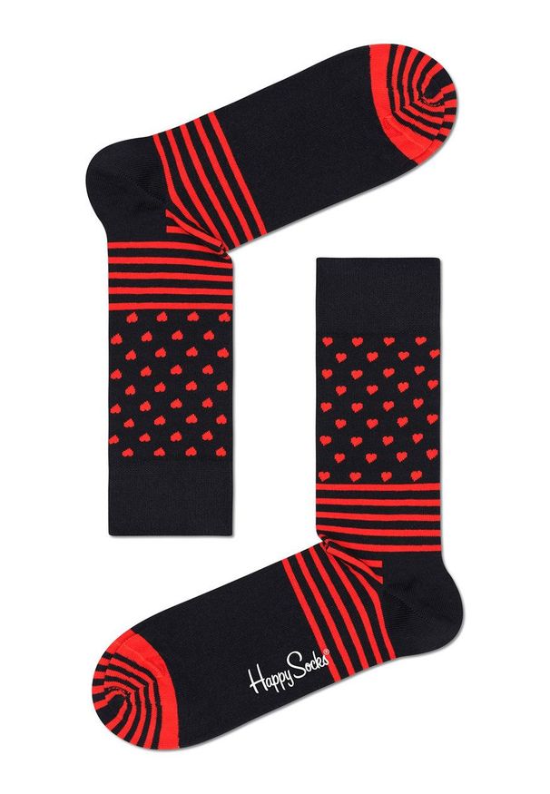 Happy-Socks - Happy Socks - Skarpetki Valentine Socks Gift (2-PACK). Kolor: czarny