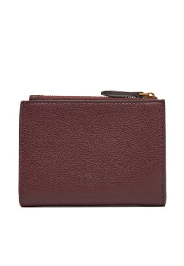 Pinko - PINKO Duży Portfel Damski Compact Wallet AI 25-26 PCPL 103612 A29Q Bordowy. Kolor: czerwony. Materiał: skóra