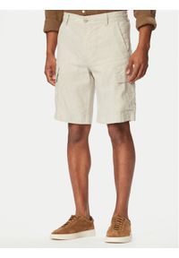 BOSS Szorty materiałowe Sisla 50559366 Szary jasny Relaxed Fit. Kolor: szary. Materiał: len #1