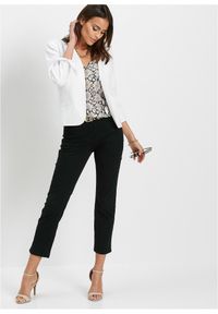 bonprix - Spodnie ze stretchem 7/8. Kolor: czarny. Materiał: materiał #2