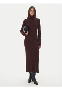 Kontatto Sukienka dzianinowa 3M0853C Brązowy Regular Fit. Kolor: brązowy. Materiał: syntetyk #3