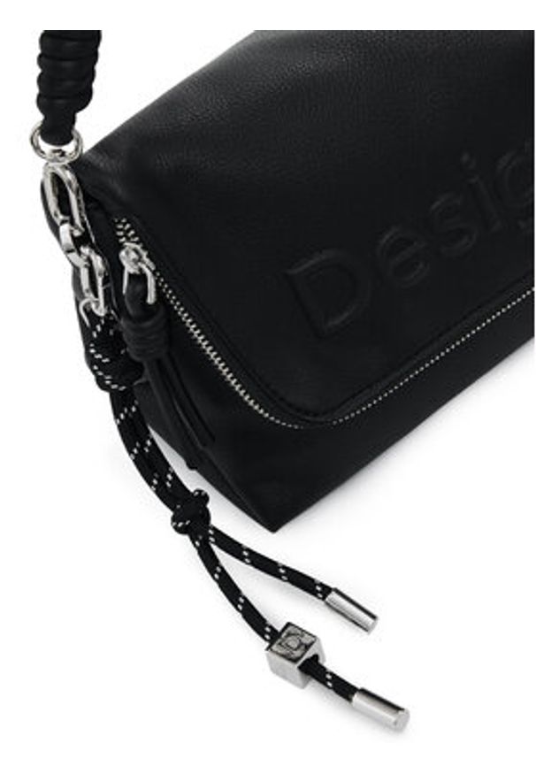 Desigual Torebka 25SAXPBK Czarny. Kolor: czarny. Materiał: skórzane