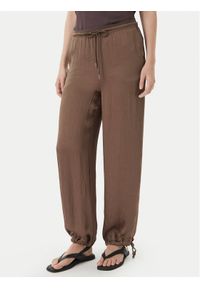 Marella Spodnie materiałowe Bronzo 2613131085 Brązowy Relaxed Fit. Kolor: brązowy. Materiał: acetat #1