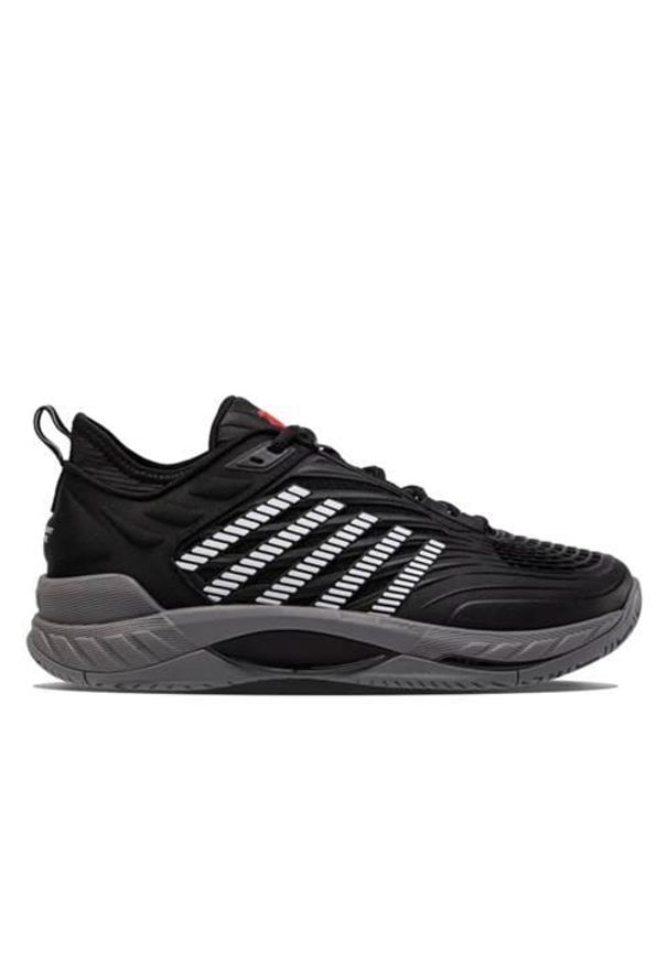 Buty do chodzenia męskie K-Swiss Hypercourt Supreme 2. Zapięcie: sznurówki. Kolor: czarny. Materiał: materiał, syntetyk, tkanina. Szerokość cholewki: normalna. Sport: turystyka piesza