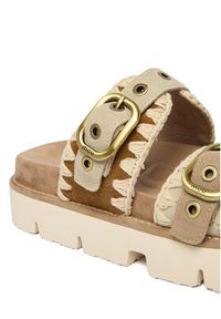 Mou Klapki MU.SW461023A Beżowy. Kolor: beżowy. Materiał: skóra, zamsz #2