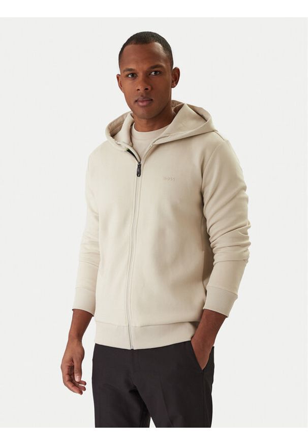 BOSS Bluza Saggy 50555495 Beżowy Regular Fit. Kolor: beżowy. Materiał: bawełna