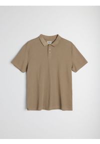 Sinsay - Bawełniana koszulka polo - beżowy. Typ kołnierza: polo. Kolor: beżowy. Materiał: bawełna #1